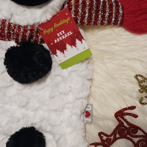 Happy Howlidays Pet Apparel. Just to cute!  Snowman Coat Size Small. NWT. - Picture 2 of 9